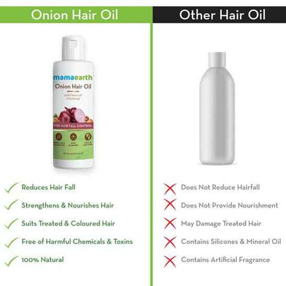 Mamaearth Onion Hair Oil With Onion &amp; Redensyl For Hair Fall Control