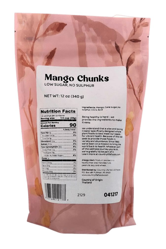 Mango Chunks, Low Sugar, Imported by Country Life Natural Foods