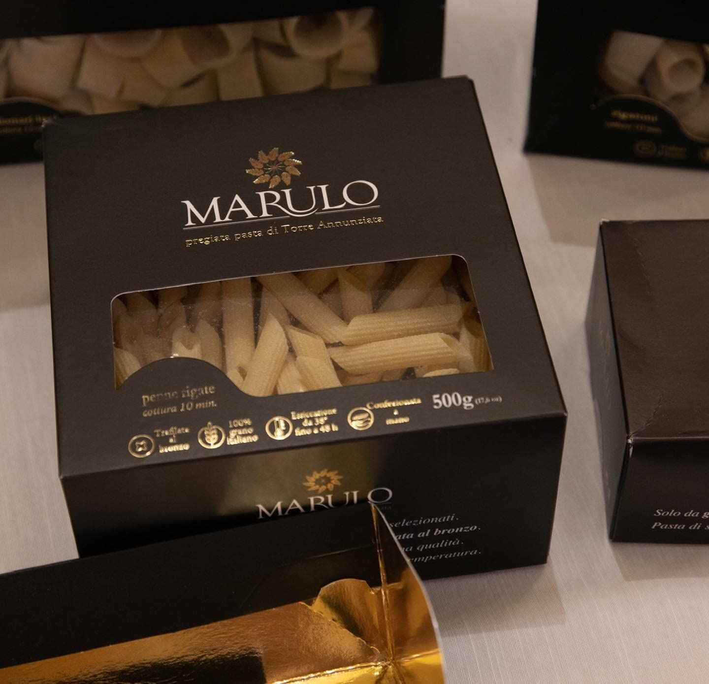 Marulo, Penne Pasta, Artisan Bronze Die-Cut Pasta, 12 Pack x 1.1 lb