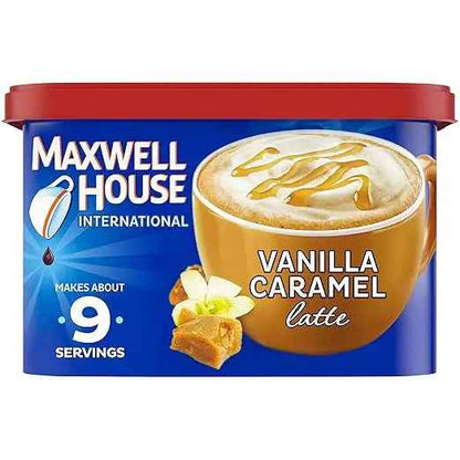 Maxwell House Vanilla Caramel Latte – Instant Café-Style Coffee Mix, 8.7 oz Canister