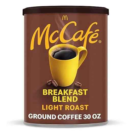 McCafe Breakfast Blend Light Roast Ground Coffee – 30 oz Canister