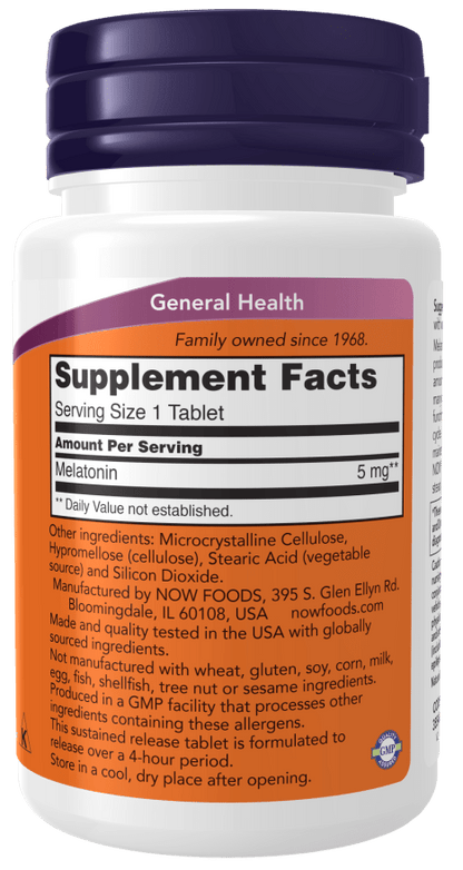 Melatonin 5mg Sustained Release by Country Life Natural Foods