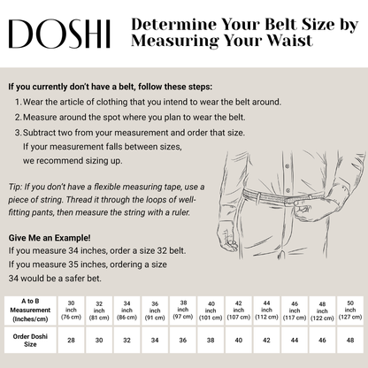 Metallic Silver Square 2 Vegan Belt (Only Brown 30, 40) by Doshi FCSA