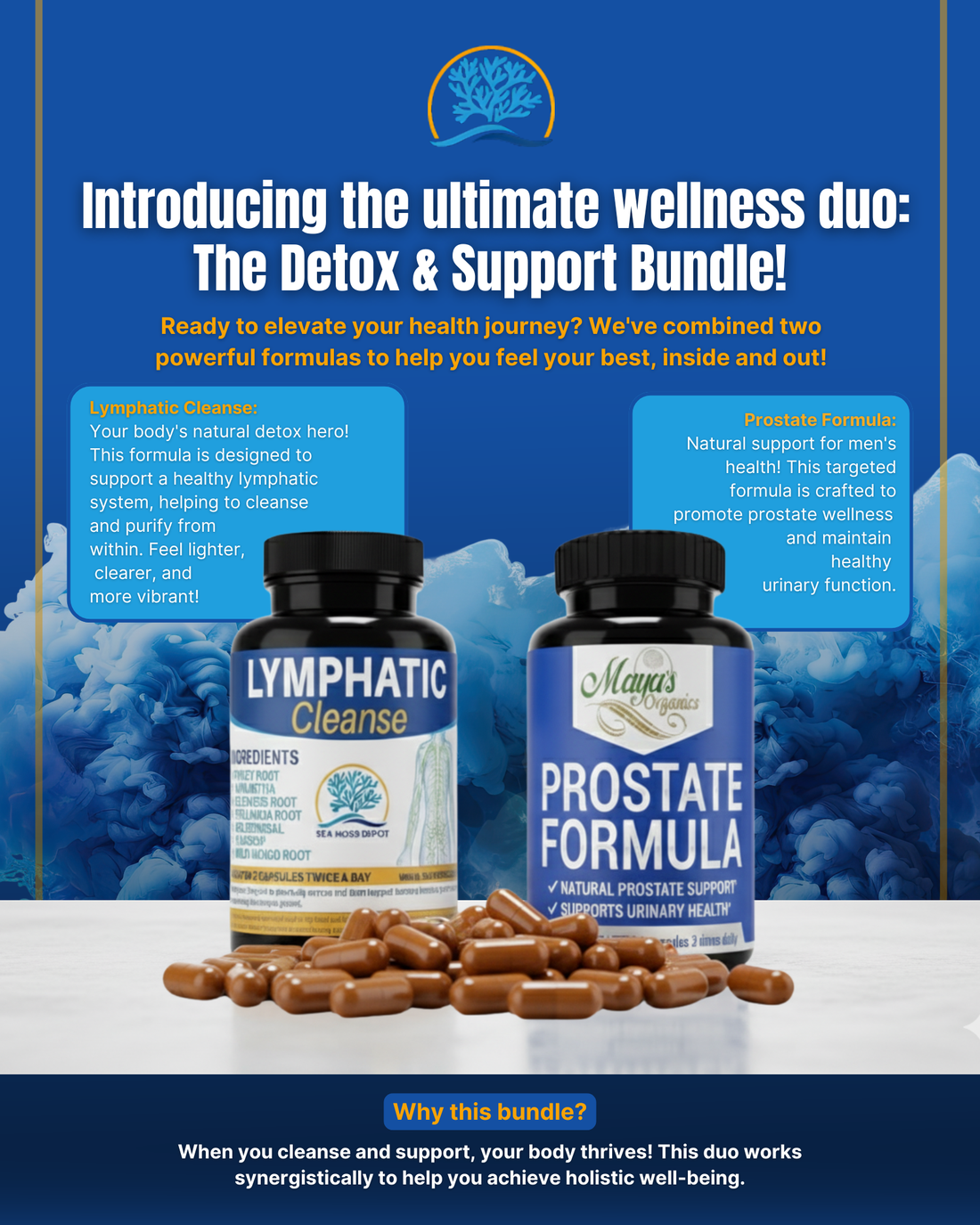 Men’s Total Flow Bundle™ - Lymphatic Cleanse + Prostate &amp; Urinary Support Formula - DestGlow