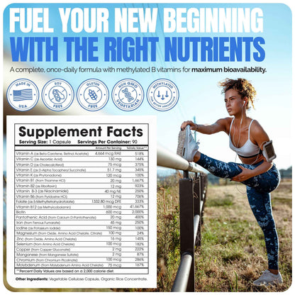 Bariatric Multivitamin with Iron With DHT Original Shampoo and Conditioner Hair Care Bundle