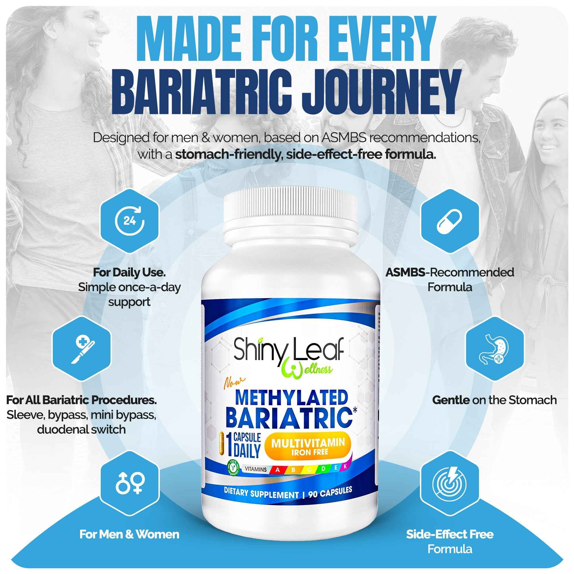 Shiny Leaf Methylated Bariatric Multivitamin Without Iron