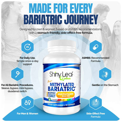 Shiny Leaf Methylated Bariatric Multivitamin Without Iron