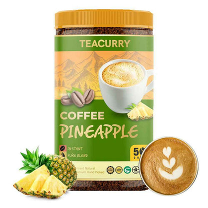 Teacurry Pineapple Instant Coffee Powder - Arabica Freeze Dried Coffee for Instant Hot &amp; Cold Coffee