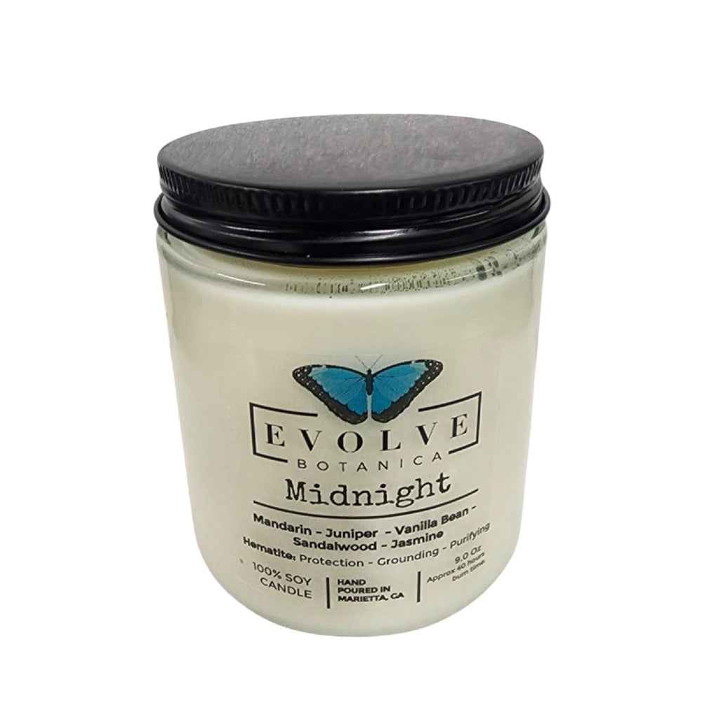 Classic 9oz Jam Jar Crystal Soy Candle - Midnight (Super Seven)