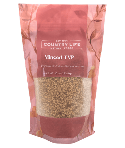 TVP Minced 1/8", No Added Color or Flavor, Non-GMO by Country Life Natural Foods