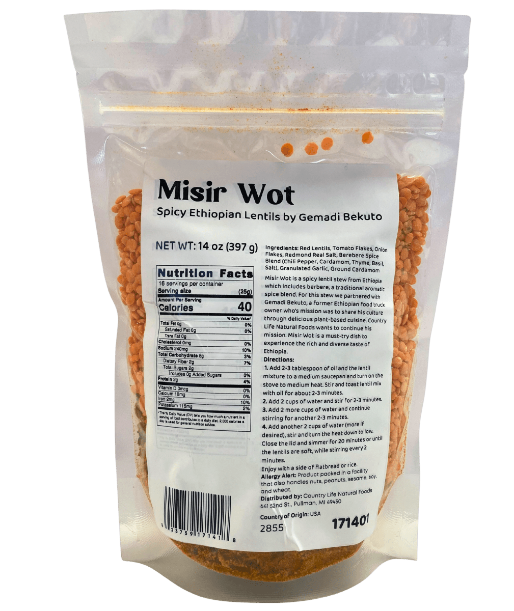 Misir Wot - Spicy Ethiopian Red Lentils by Country Life Natural Foods