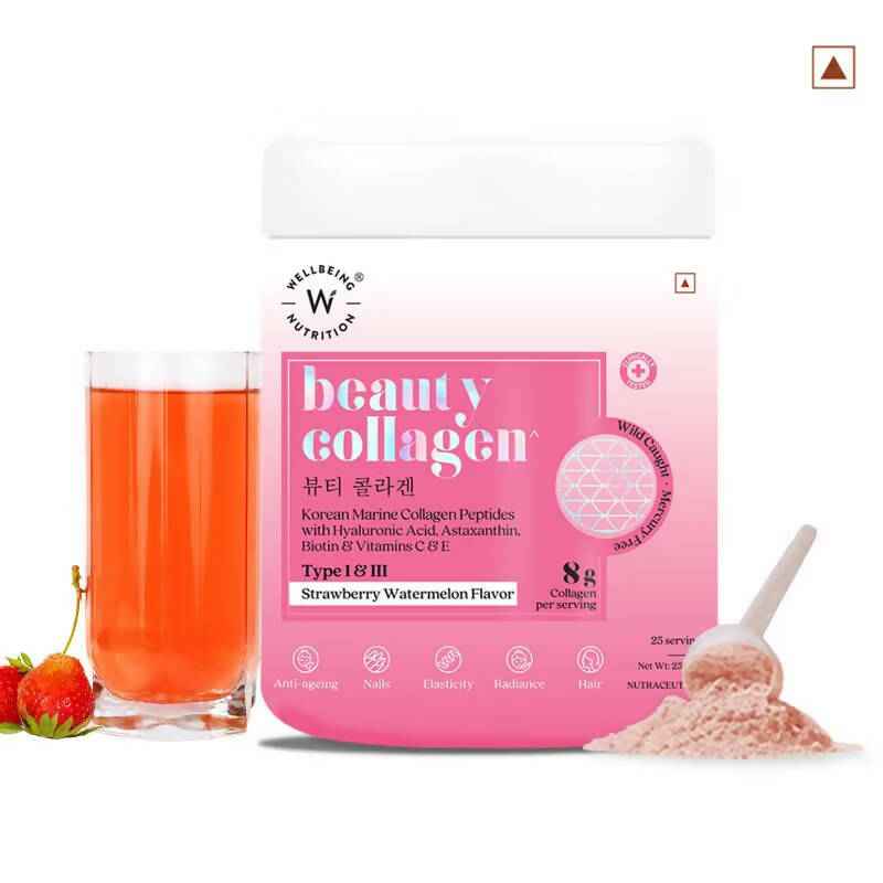 Wellbeing Nutrition Beauty Korean Marine Collagen Peptides - Strawberry &amp; Watermelon