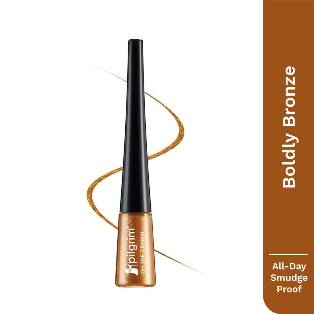 Pilgrim Metallic Eyeliner Boldly Bronze, Long Lasting &amp; Smudge Proof Enriched With Argan Oil