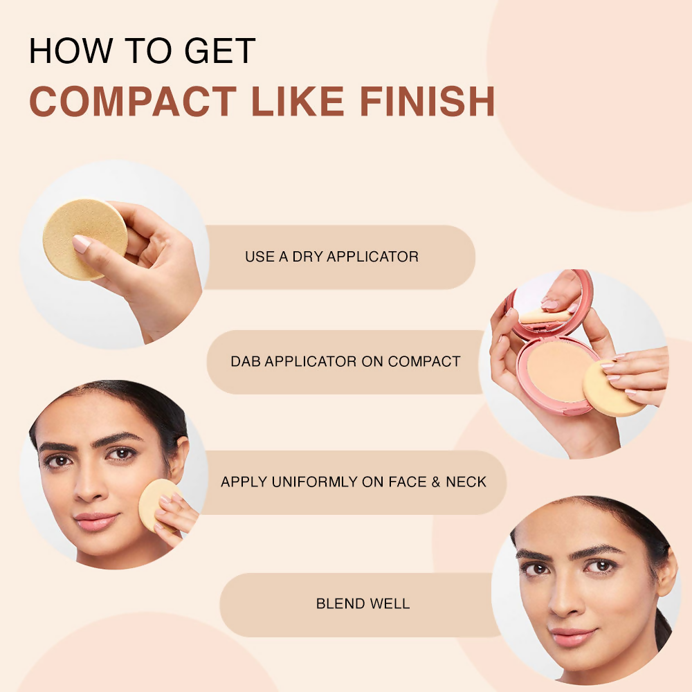 Lakme 9 To 5 Unreal Dual Cover Pressed Powder, 2 In 1 Compact + Foundation - 24 Beige