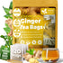 Premium Ginger Tea Bags, 100% Natural & Pure from Ginger Roots, Ginger Tea, Ginger Herbal Tea. Ginger Tea. No Sugar, No Caffeine, No Gluten, Vegan. by FreshDrinkUS - Natural and Premium Herbal Tea