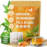 Premium Ginger Turmeric Tea Bags, Hand-made Blend of Ginger and Turmeric Herbal Tea, Eco-conscious Tea Bags. No Sugar, No Caffeine, No Gluten, Vegan. by FreshDrinkUS - Natural and Premium Herbal Tea