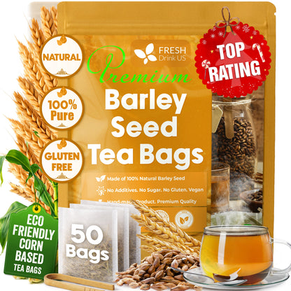 Premium Barley Tea Bags, 100% Natural &amp; Pure from Barley. Loose Barey Herbal Tea. No Sugar, No Caffeine, No Gluten, Vegan. by FreshDrinkUS - Natural and Premium Herbal Tea