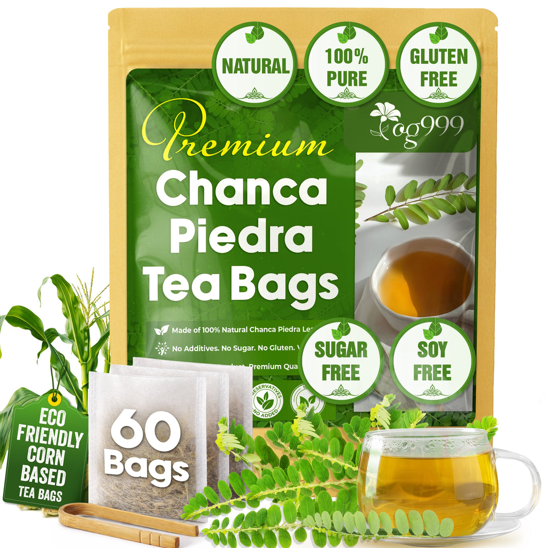 Dried Chanca Piedra Leaves, Chanca Piedra Tea “Stone Breaker” Tea Bags by FreshDrinkUS - Natural and Premium Herbal Tea