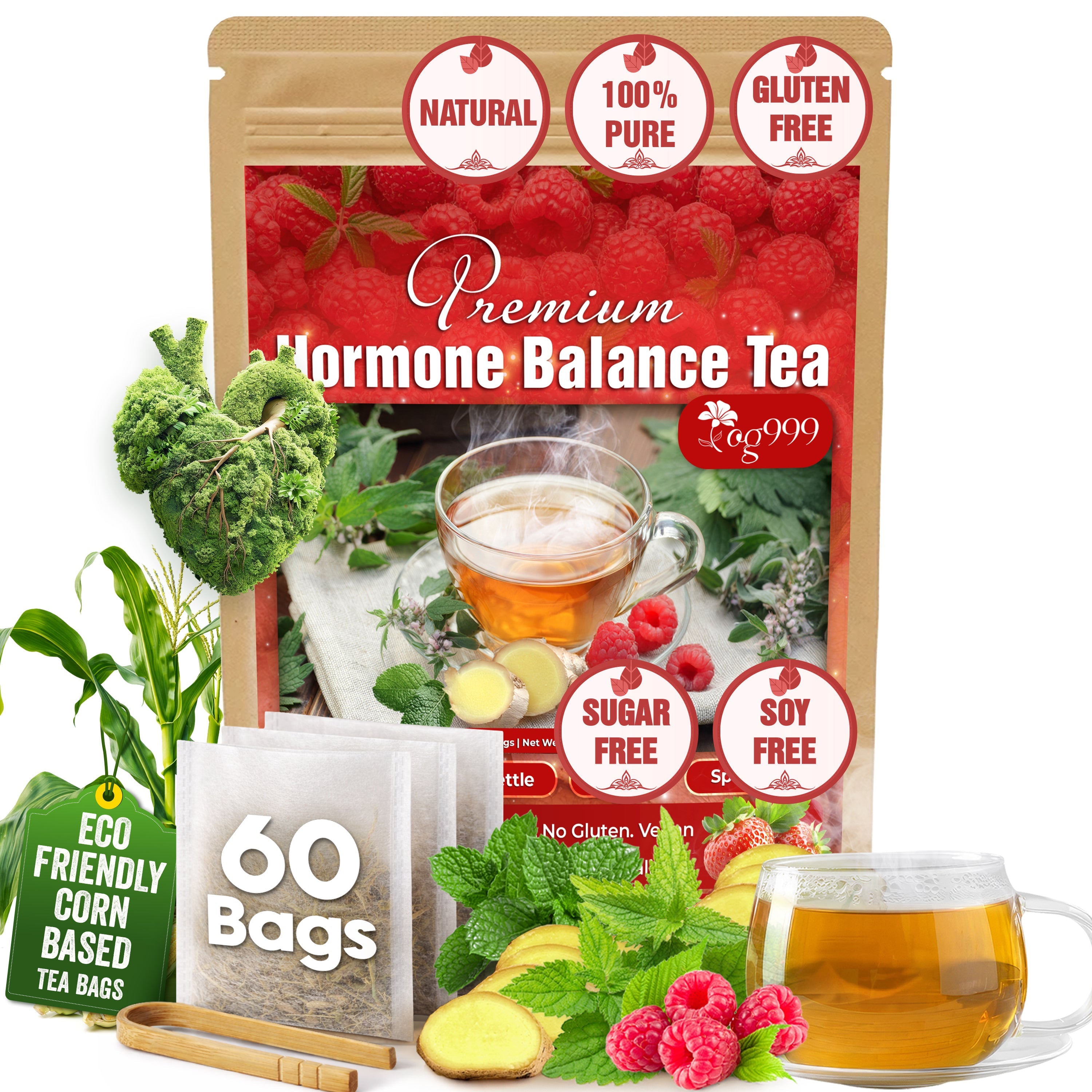 Hormone Balance Natural Menstrual Cycle Support Tea by FreshDrinkUS - Natural and Premium Herbal Tea