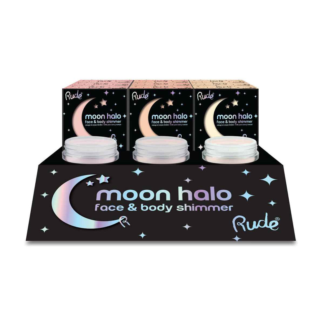RUDE Moon Halo Face &amp; Body Shimmer Display Set - 24pcs