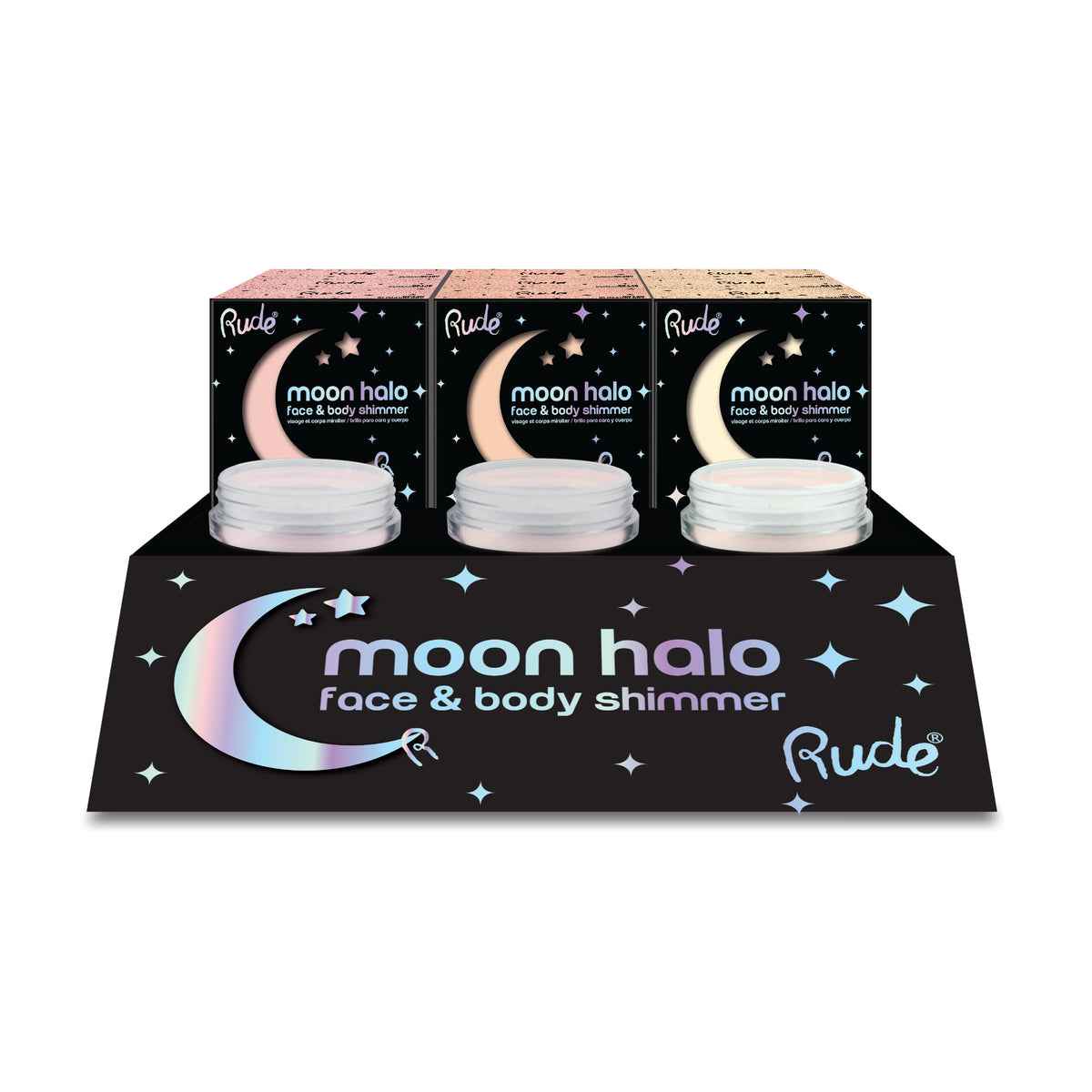 RUDE Moon Halo Face &amp; Body Shimmer Display Set - 24pcs