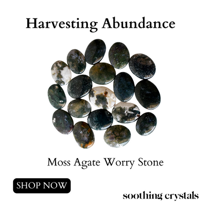 Moss Agate Pocket Stones (Trust and Self-Discipline)  DestGlow