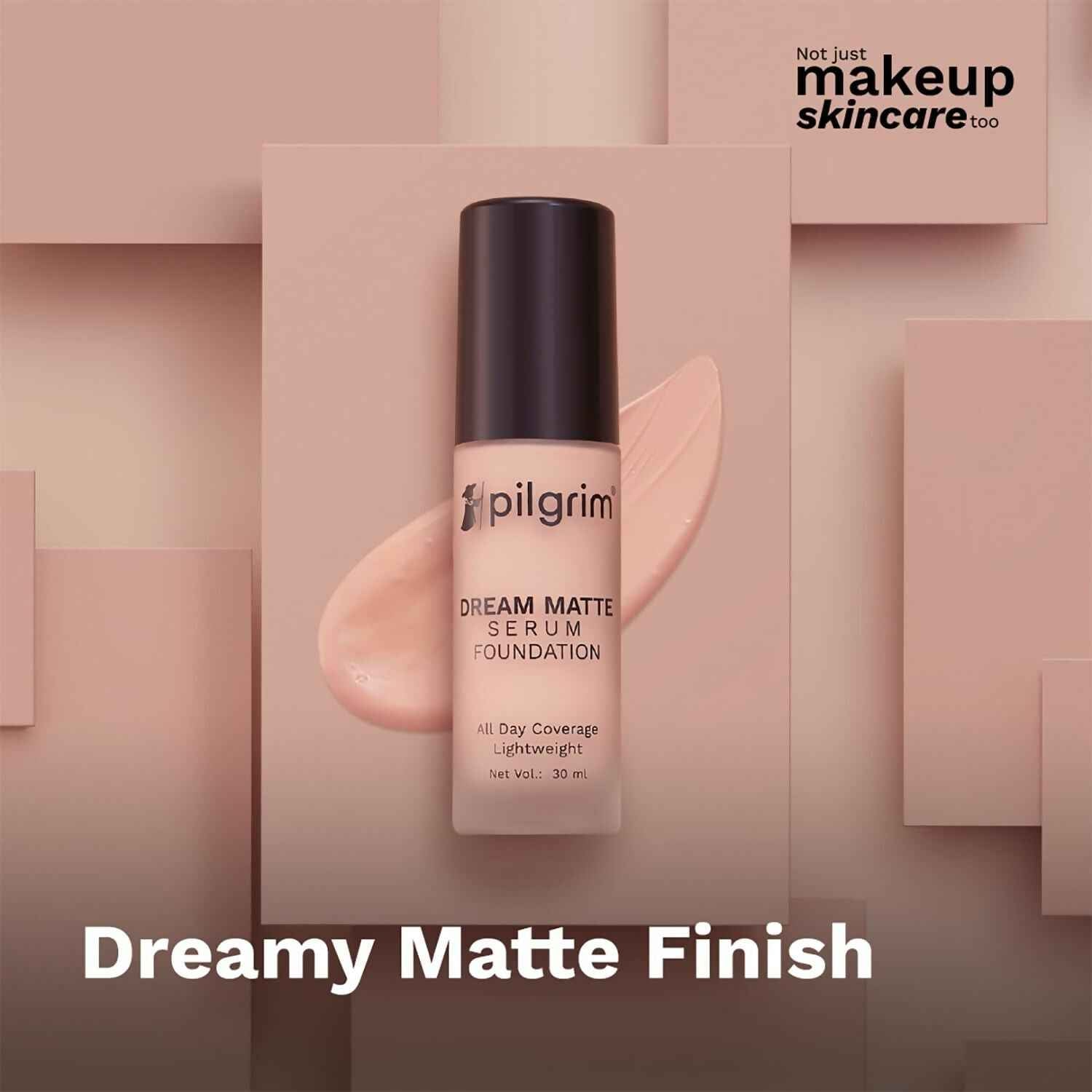 Pilgrim Dream Matte Serum Foundation With Matte &amp; Poreless All Day Coverage Lightweight - Pure Ivory