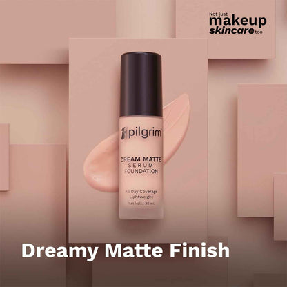 Pilgrim Dream Matte Serum Foundation With Matte &amp; Poreless All Day Coverage Lightweight - Pure Ivory