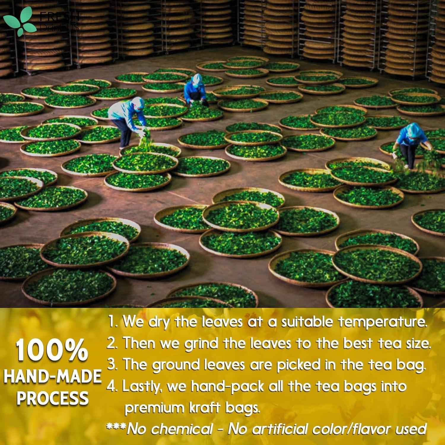 Mullein Leaf Tea Bags, 100% Natural &amp; Pure from Mullein Leaves. Loose Leaf Mullein Herbal Tea. Made with Natural Material Tea Bags. No Sugar, No Caffeine, No Gluten, Vegan.