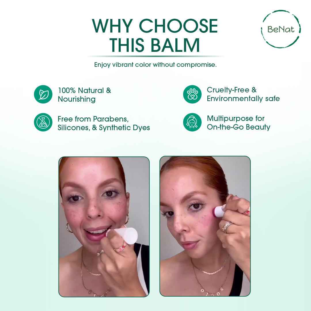 Lip &amp; Cheek Bloom. 2 in 1 Natural Lipstick for Vibrant Color.