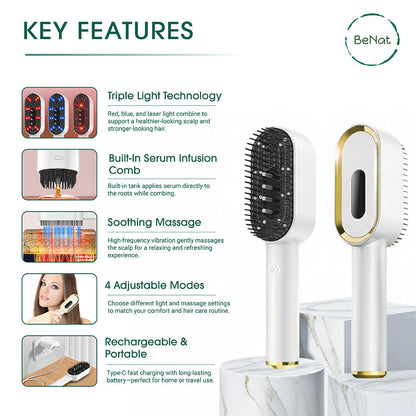 Multi-Functional 3-in-1 Scalp Massager and Oil Applicator Brush  DestGlow