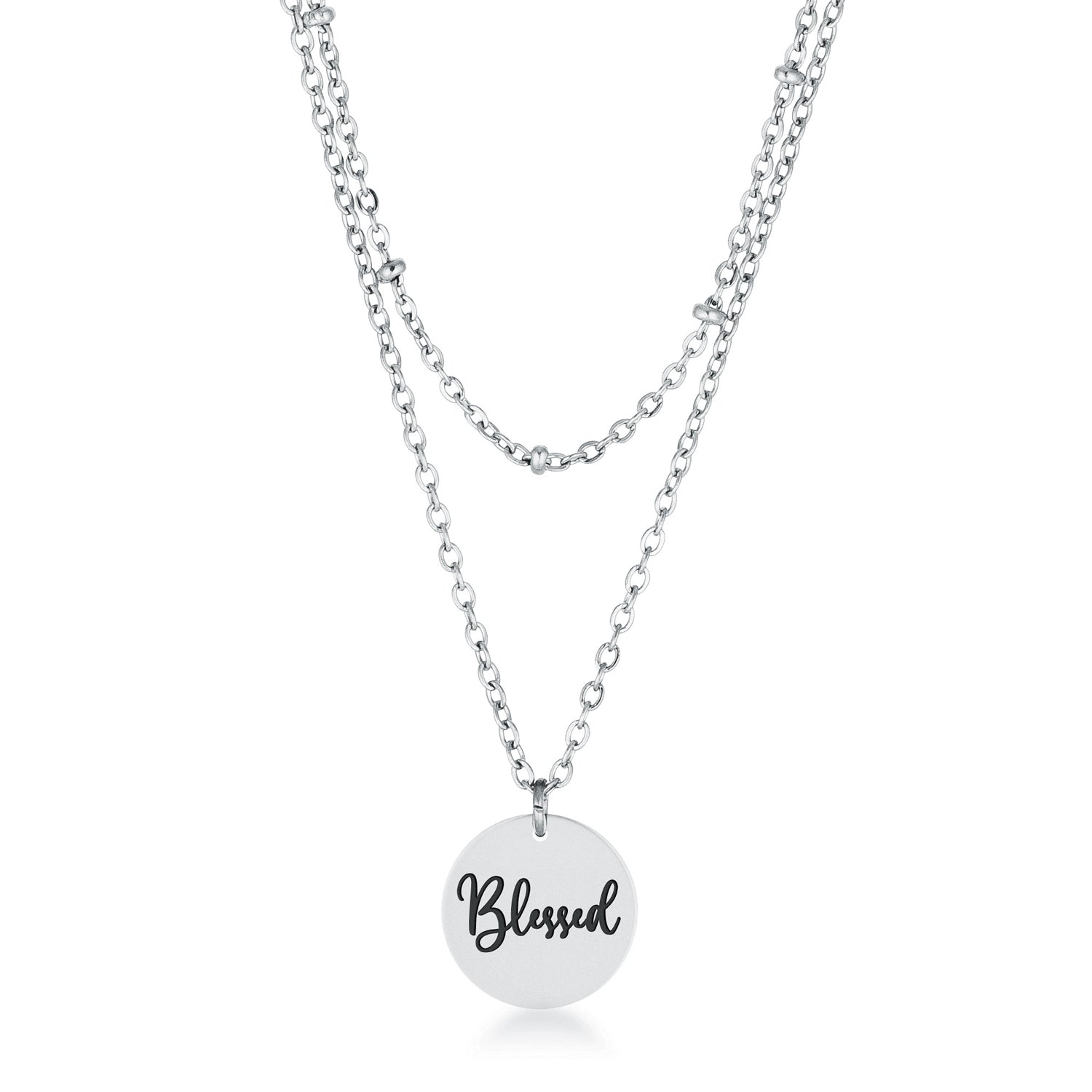 Delicate Silver Plated Necklace Blessed by Avera Group