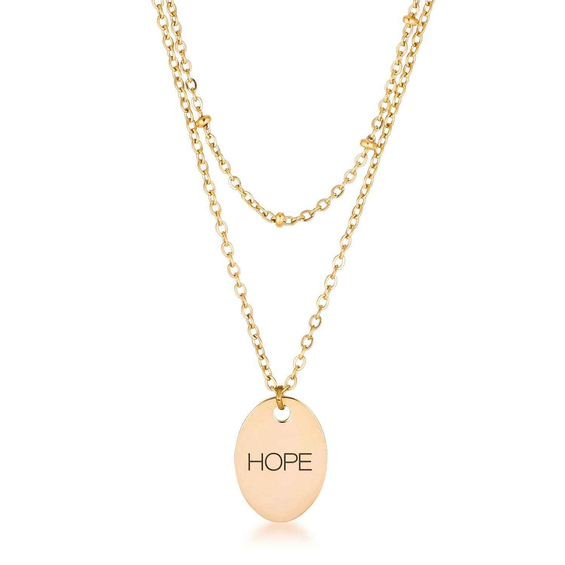 Double Chain HOPE Necklace Gold