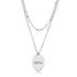 Double Chain FAITH Necklace SIlver