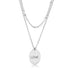 Double Chain LOVE Necklace Silver