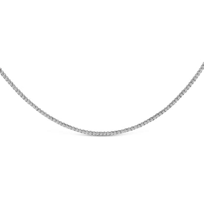 14K White Gold 3.0 Cttw Diamond Tennis Necklace  DestGlow