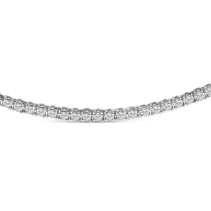 14K White Gold 3.0 Cttw Diamond Tennis Necklace  DestGlow