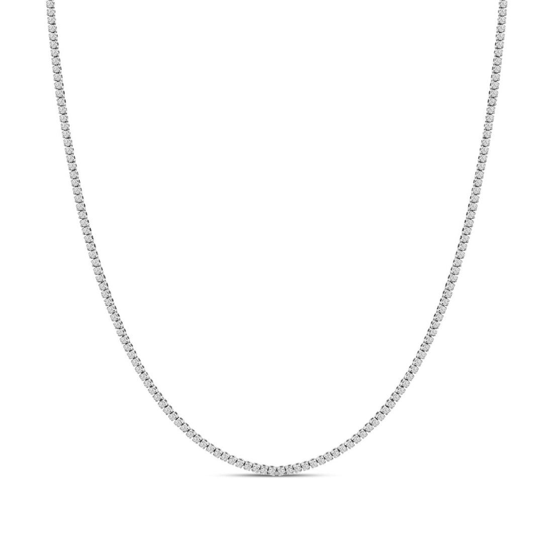 14K White Gold 3.0 Cttw Diamond Tennis Necklace  DestGlow