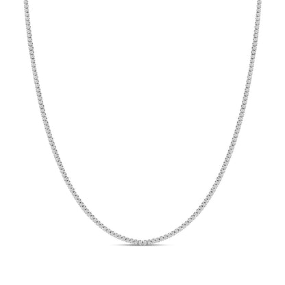 14K White Gold 3.0 Cttw Diamond Tennis Necklace  DestGlow