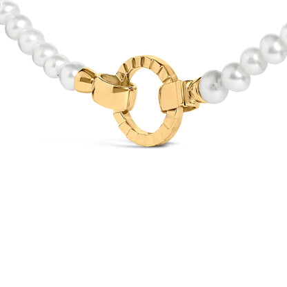 18K Yellow Gold Vermeil Pearl Strand Infinity Necklace by Bids.com