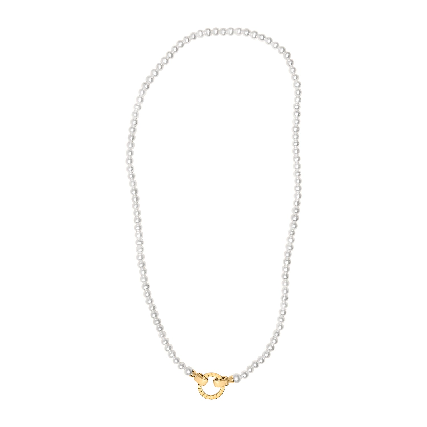 18K Yellow Gold Vermeil Pearl Strand Infinity Necklace by Bids.com