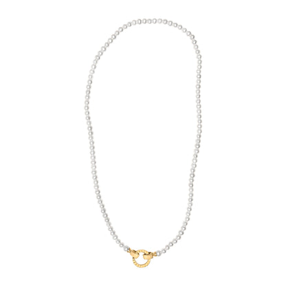 18K Yellow Gold Vermeil Pearl Strand Infinity Necklace by Bids.com