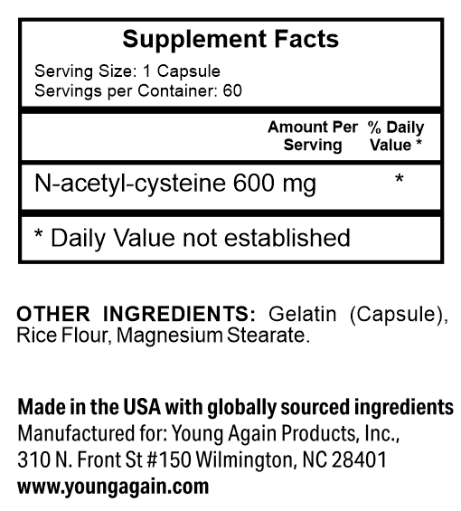 N-Acetyl-Cysteine (NAC) by Young Again