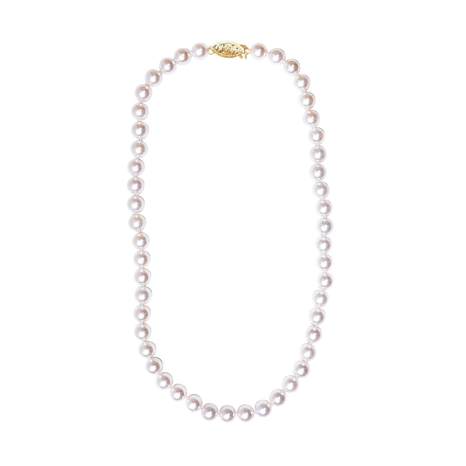 14K Yellow Gold 8.0x8.5mm Akoya Pearl Strand Necklace by Bids.com
