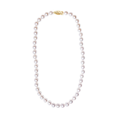 14K Yellow Gold 8.0x8.5mm Akoya Pearl Strand Necklace by Bids.com