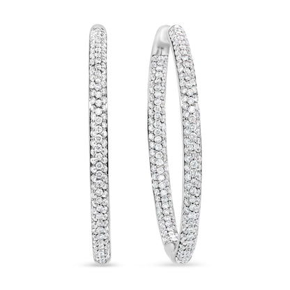 18K White Gold 2.00 Cttw Round-Cut Diamond Inner-Outer Hoop Earrings (F-G Color, VS1-VS2 Clarity) by Bids.com
