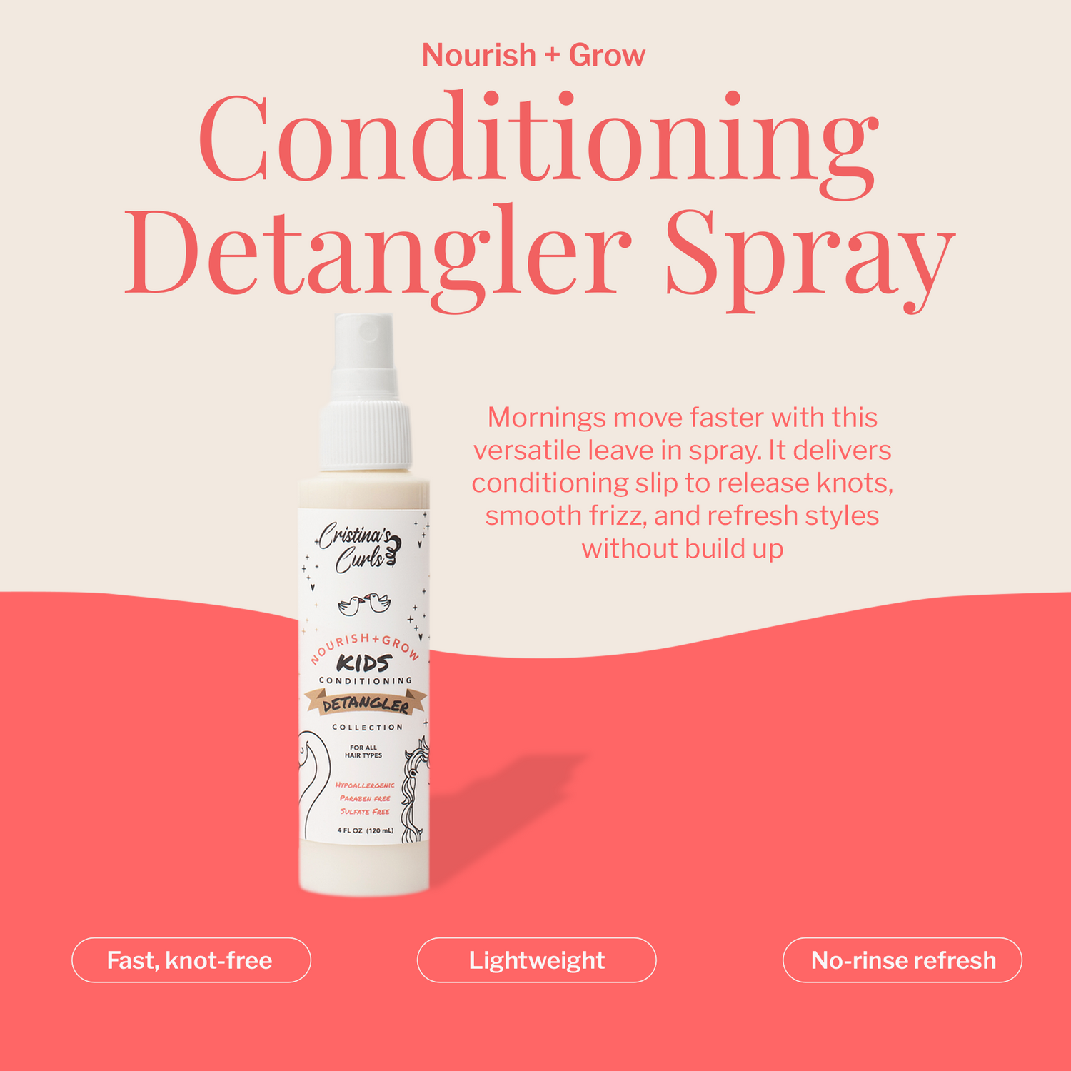 Nourish + Grow Conditioning Detangler Spray by Cristina&