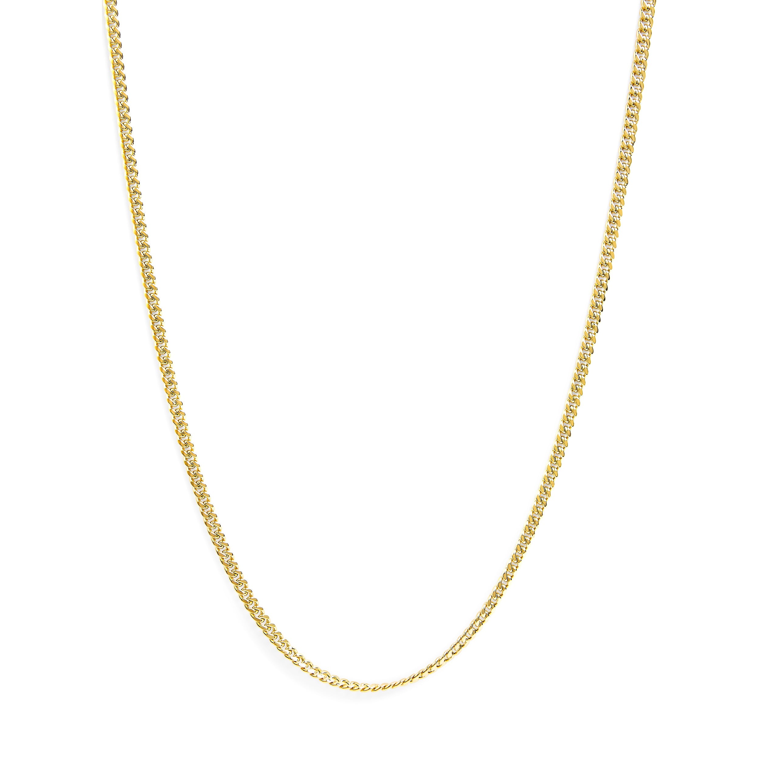 Semi-Solid 14K Yellow Gold 4.5mm Miami Cuban Chain Necklace - Unisex Chain - 22 Inches by Bids.com