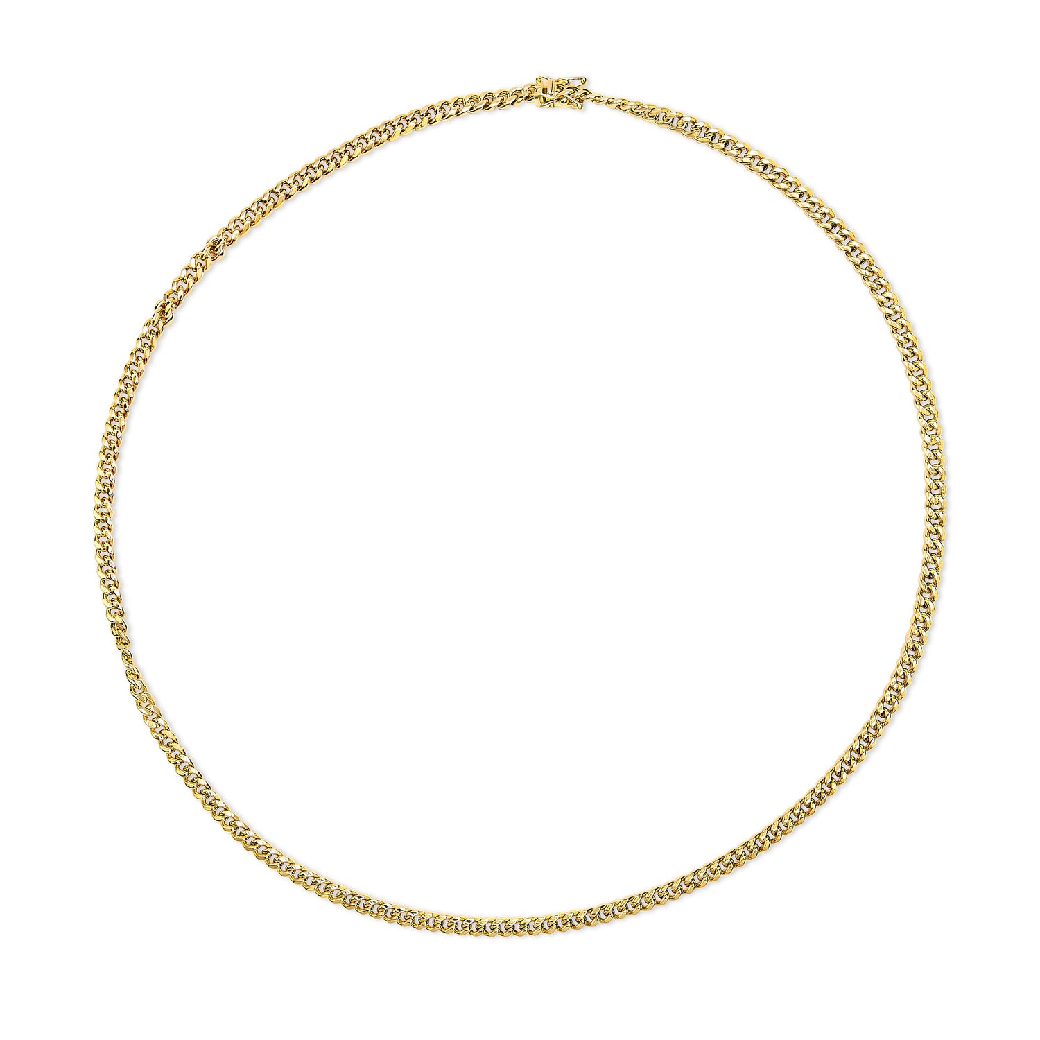 Semi-Solid 14K Yellow Gold 4.5mm Miami Cuban Chain Necklace - Unisex Chain - 22 Inches by Bids.com