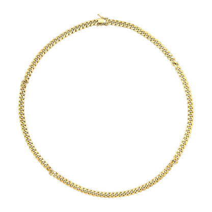 Semi-Solid 14K Yellow Gold 6.1mm Classic Miami Cuban Chain Necklace - 22 Inches by Bids.com